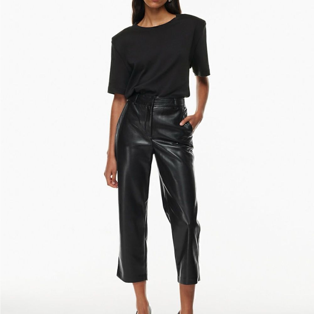 Babaton vegan leather cropped pants. Size 10